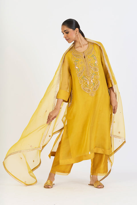 Almas Dupatta - Lime