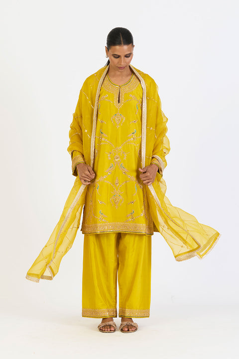 Lehr Dupatta - Lime