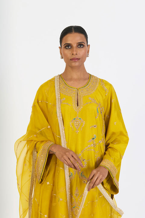Lehr Dupatta - Lime
