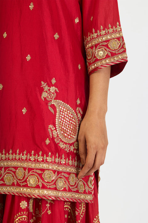 Amaya Kurta and Sharara - Red