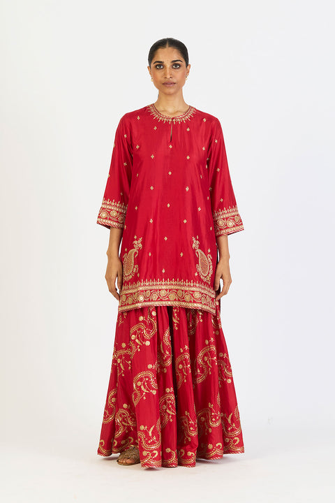 Amaya Kurta and Sharara - Red