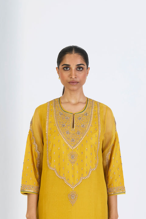 Sumedha Kurta and Pant - Lime