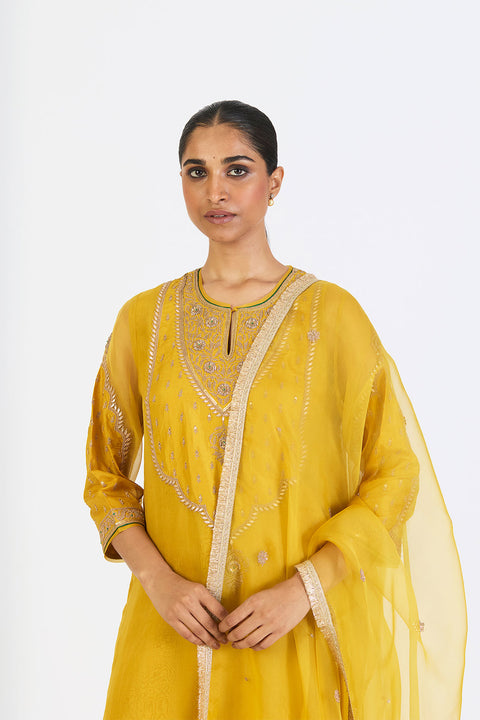 Almas Dupatta - Lime