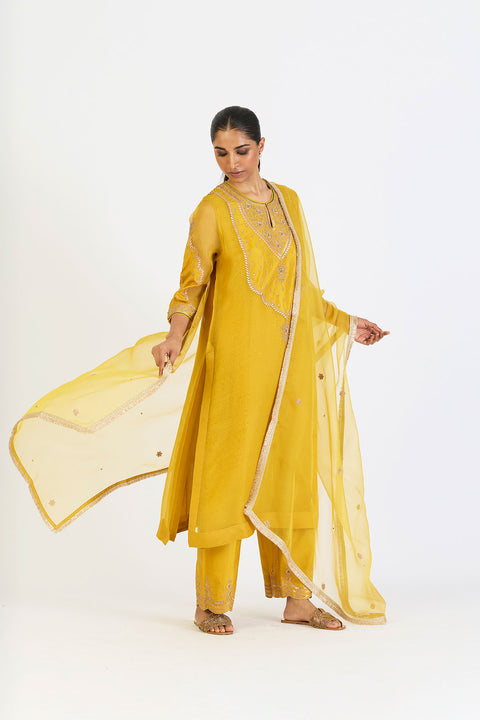 Almas Dupatta - Lime