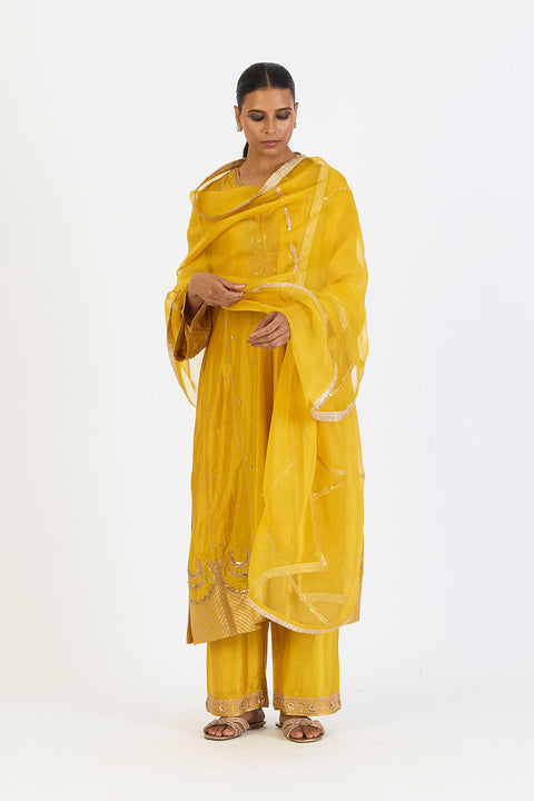 Lehr Dupatta - Lime