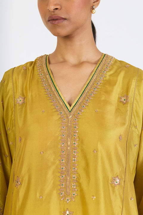 Rachita Kurta and Pant - Lime Green