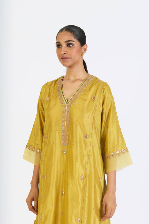 Rachita Kurta and Pant - Lime Green