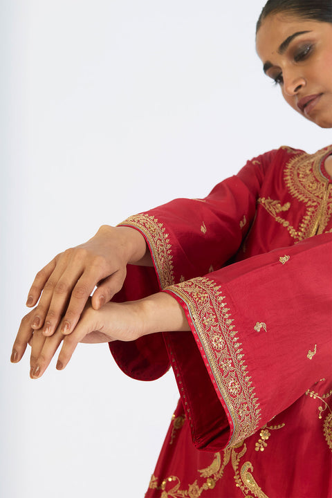 Mahika Kurta and Pant - Red