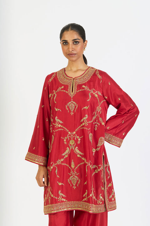 Mahika Kurta and Pant - Red