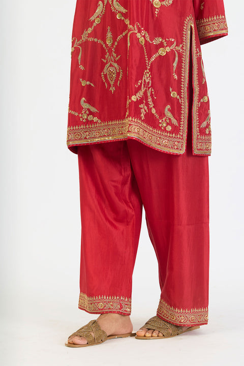 Mahika Kurta and Pant - Red