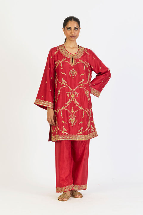 Mahika Kurta and Pant - Red