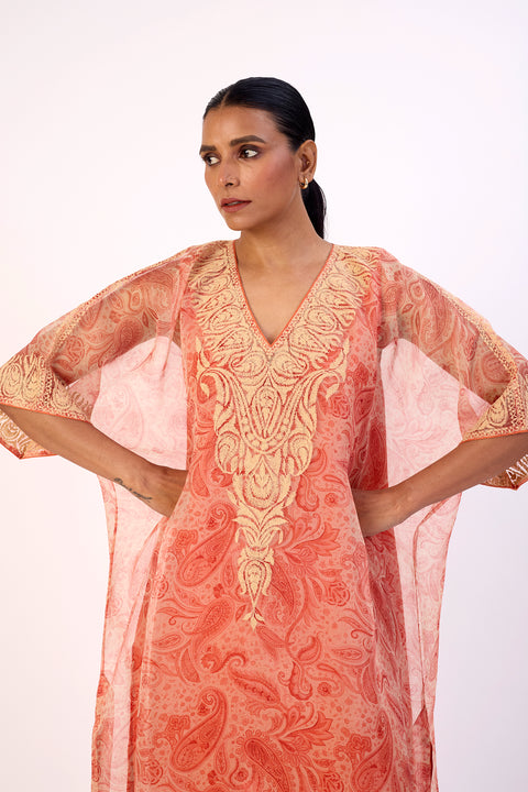Gulnaar Kaftan and Pant - Peach