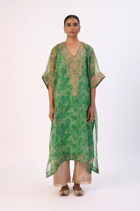 Gulnaar Kaftan and Pant - Green