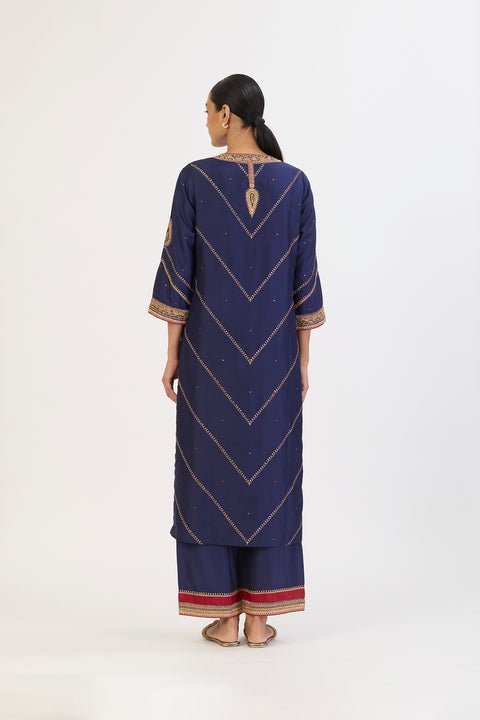 Riddhima Kurta and Pant - Navy Blue