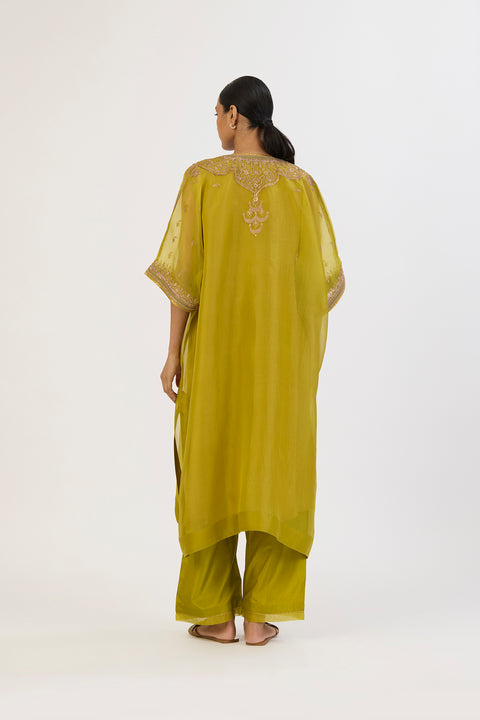 Shambhavi Kaftan and Pant - Lime Green