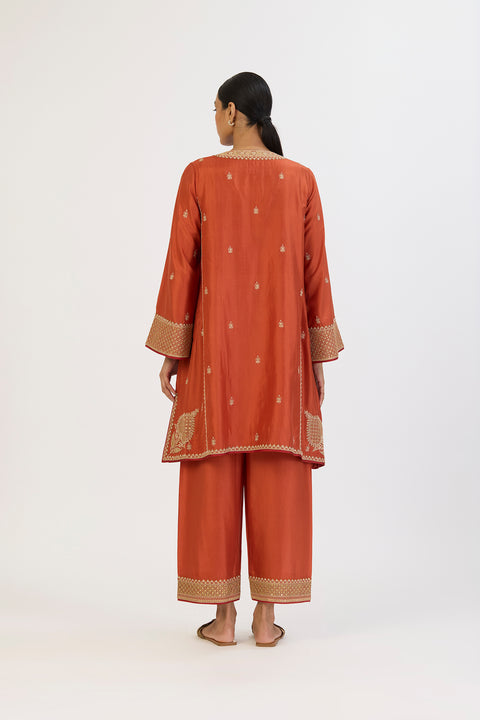 Shibani Kurta and Pant - Rust