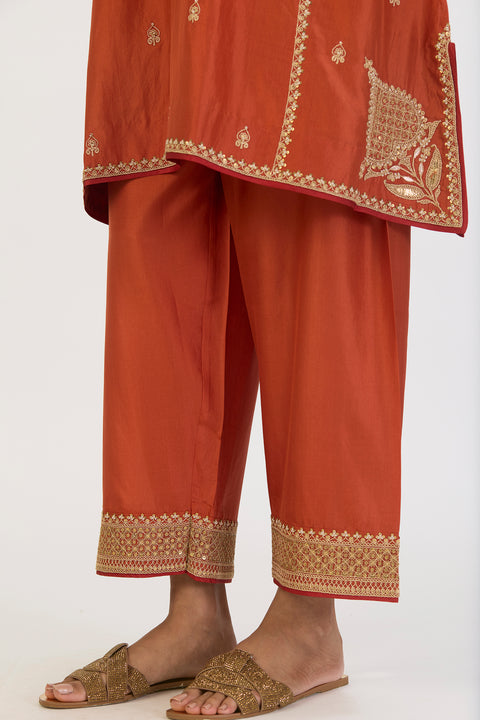 Shibani Kurta and Pant - Rust