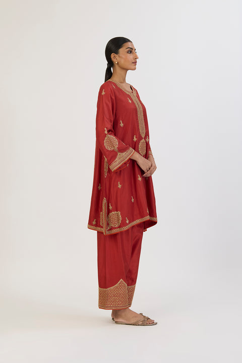 Nitya Kurta and Pant - Rust Red