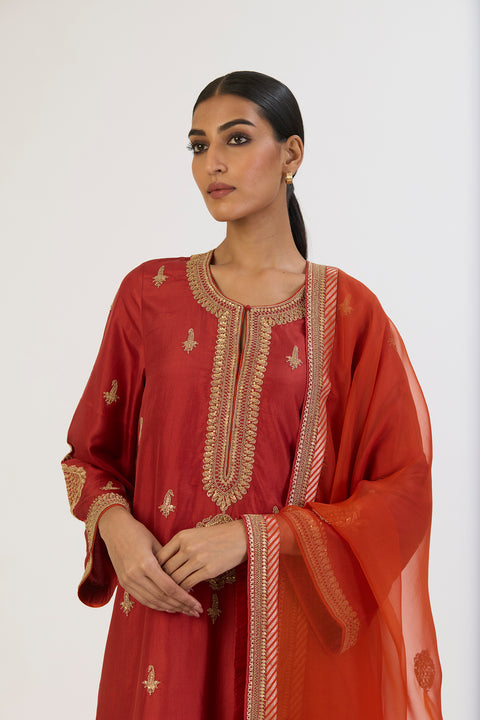 Parchai Dupatta - Rust