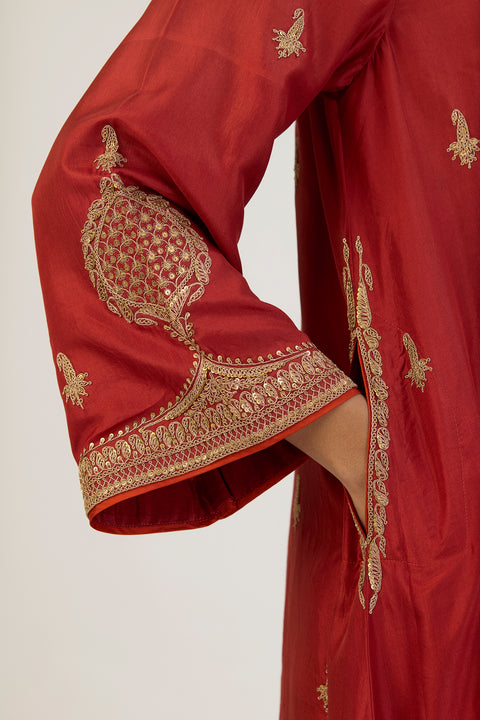 Nitya Kurta and Pant - Rust Red