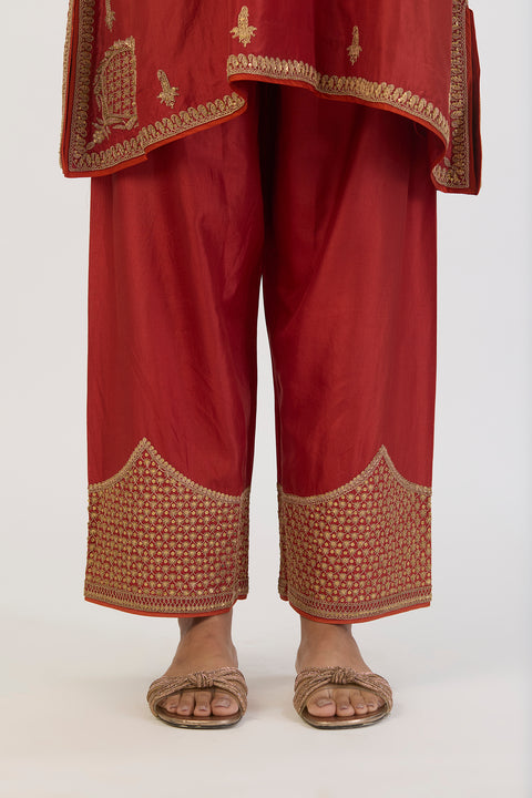 Nitya Kurta and Pant - Rust Red