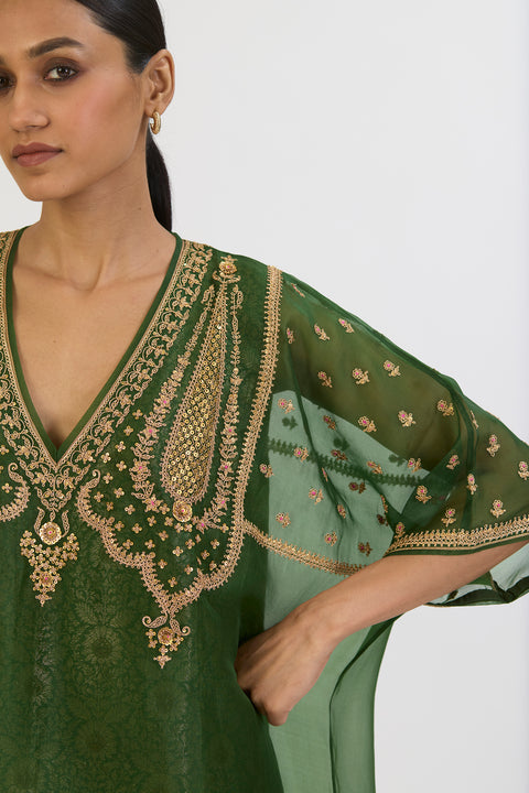 Madhavi Kaftan and Pant - Dark Green