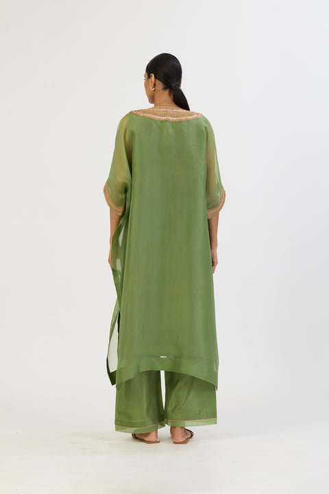 Mitali Kaftan and Pant - Dull Green