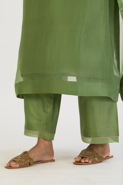 Mitali Kaftan and Pant - Dull Green