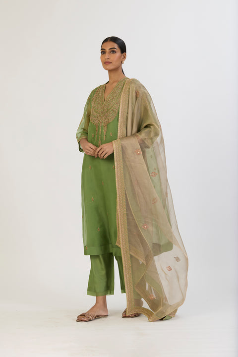 Vibhuti Dupatta - Sea Green