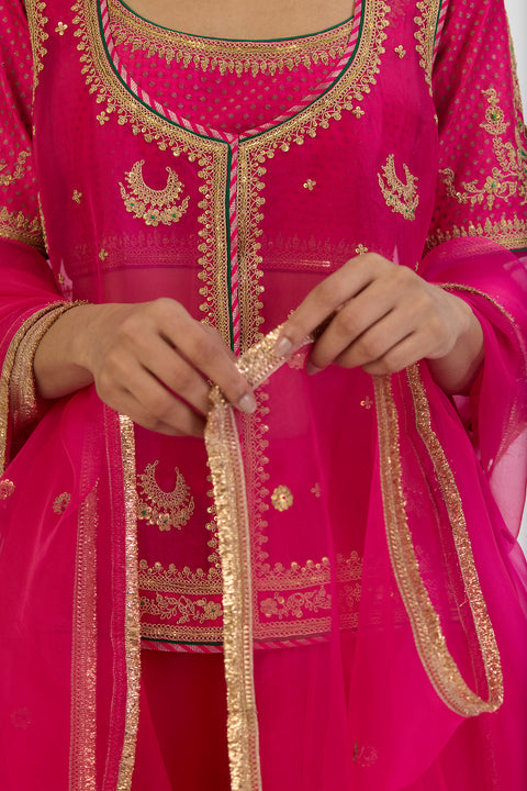 Almas Dupatta - Fuschia