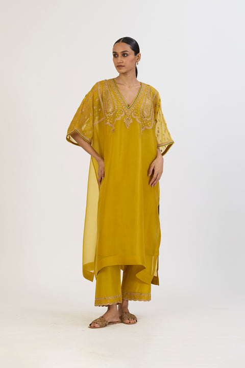 Madhavi Kaftan and Pant - Lime Green