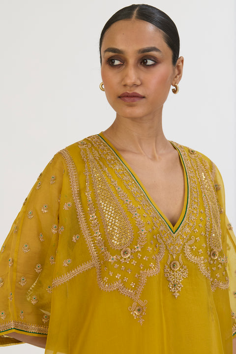 Madhavi Kaftan and Pant - Lime Green