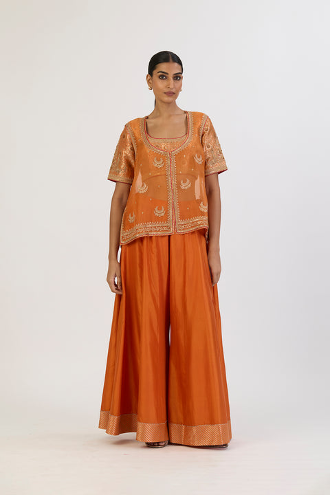 Afreen Sharara Set - Orange