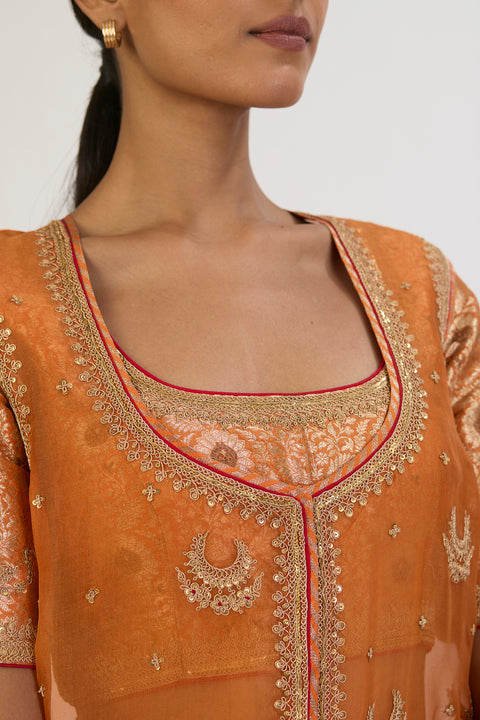 Afreen Sharara Set - Orange