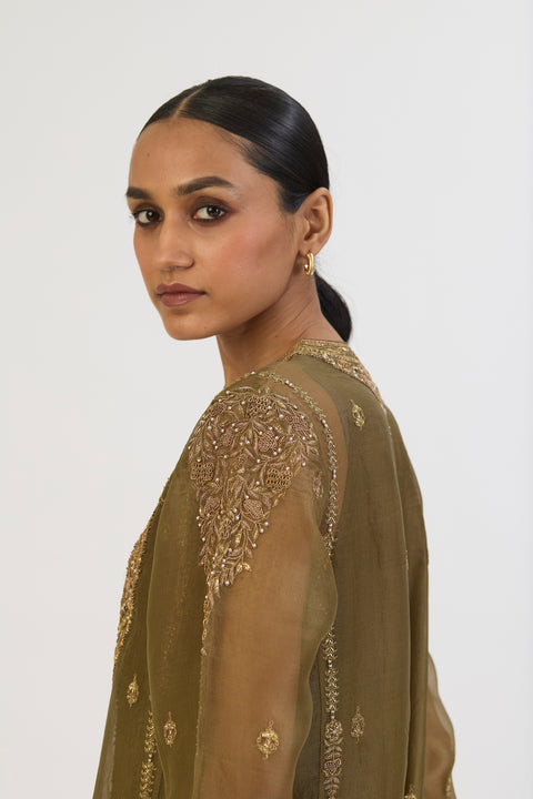 Vamika Kurta and Pant - Mehndi Green