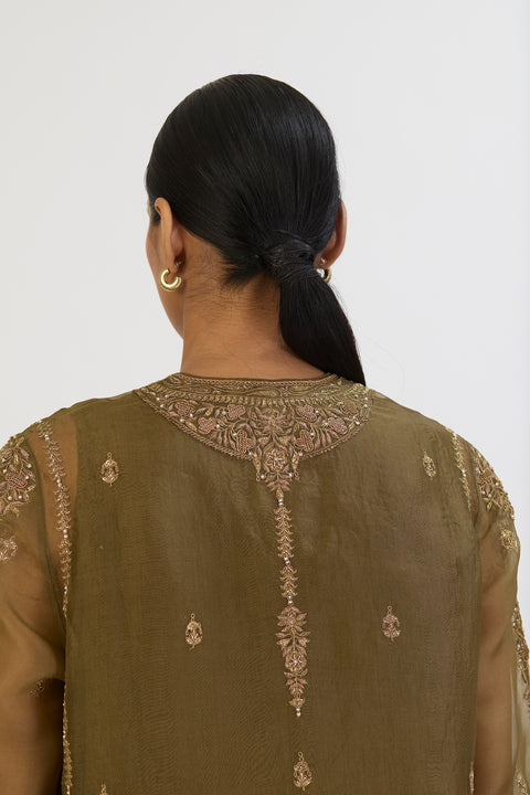 Vamika Kurta and Pant - Mehndi Green