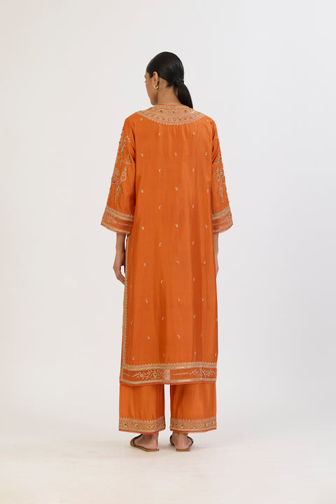 Surmai Kurta and Pant - Orange