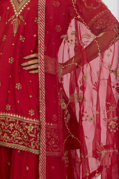 Chitra Dupatta - Red