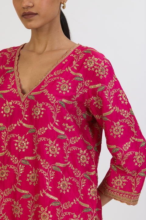 Kalindi Kurta and Sharara - Fuschia