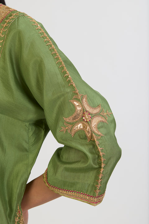 Ruhani Kurta and Pant - Dull Green