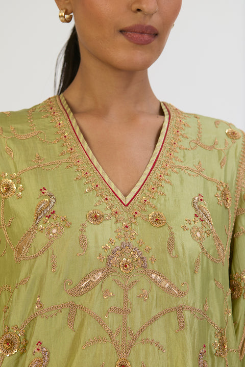 Abhira Kurta and Pant - Sea Green