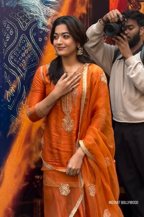 Sajal Kurta and Sharara - Orange